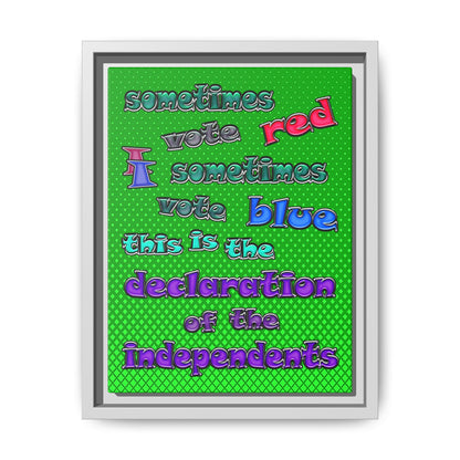 declaration of the independents - framed canvas art (logo green)