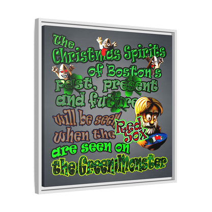 christmas spirits of boston - framed canvas art (grey-light grey)