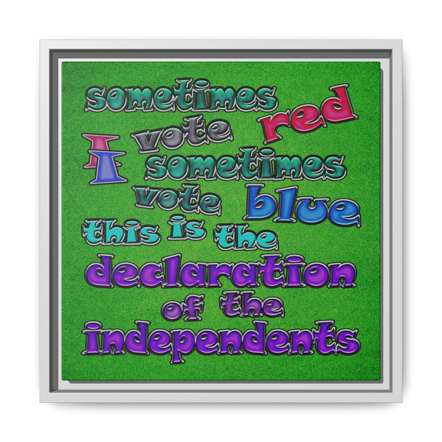 declaration of the independents - framed canvas art (green turf)