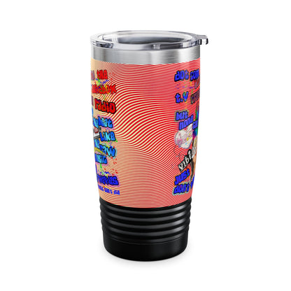 drop the beat - Ringneck Tumbler, 20oz  (yellow-orange wave)