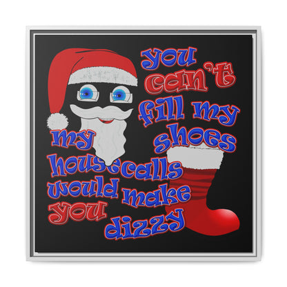santa's shoes - framed canvas art (black)