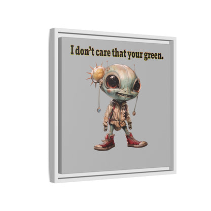 I don't care that your green - framed canvas art (light grey)