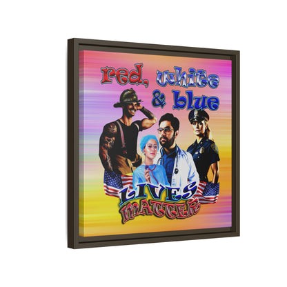 rw&b lives matter - framed canvas art (color blur)