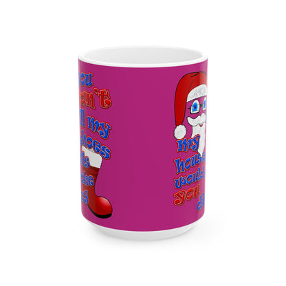 santa's shoes - White Mug (pink)