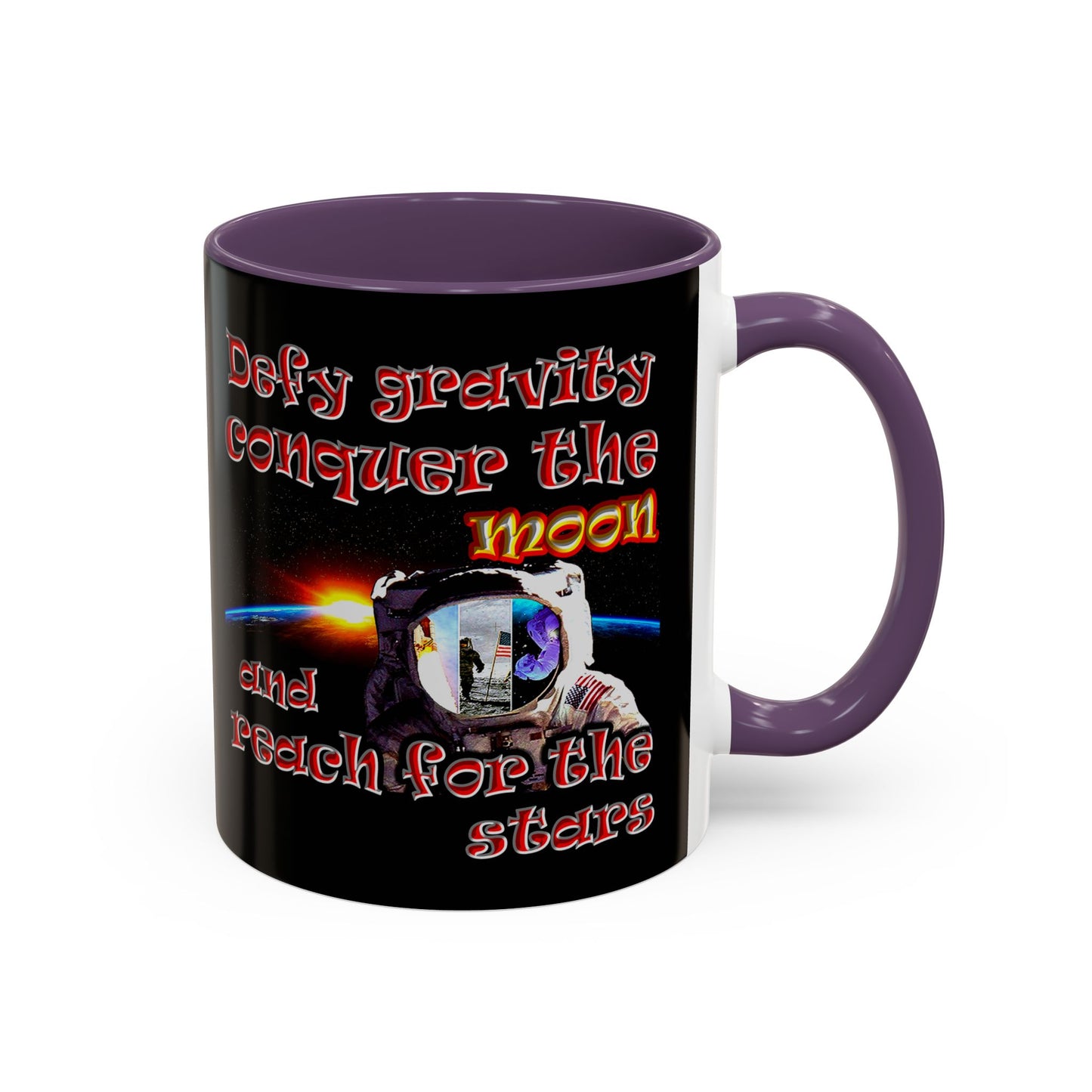 defy conquer reach - Accent Mug (black)