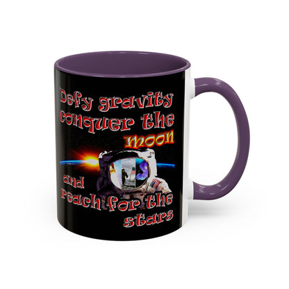 defy conquer reach - Accent Mug (black)