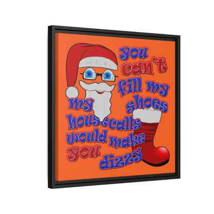 santa's shoes - framed canvas art (orange)