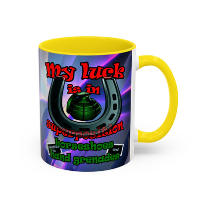 my luck - Accent Mug (grey-pink wave)