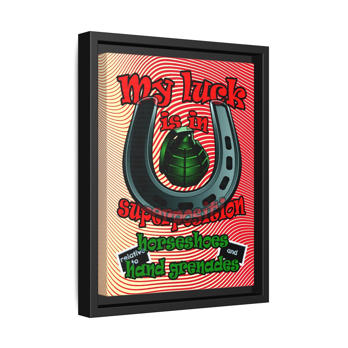 my luck - framed canvas art (yellow-orange wave)