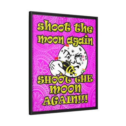 shoot the moon again - framed canvas art (pink swirl)