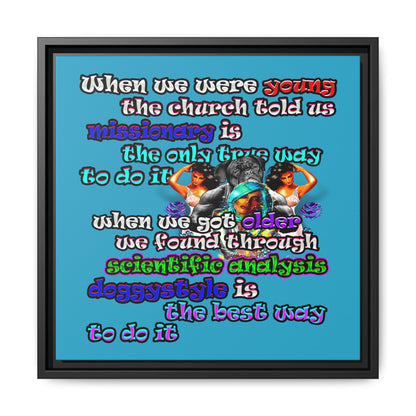 doggystyle - framed canvas art (turquoise)