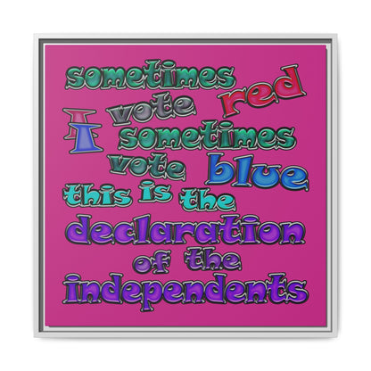 declaration of the independents - framed canvas art (pink)
