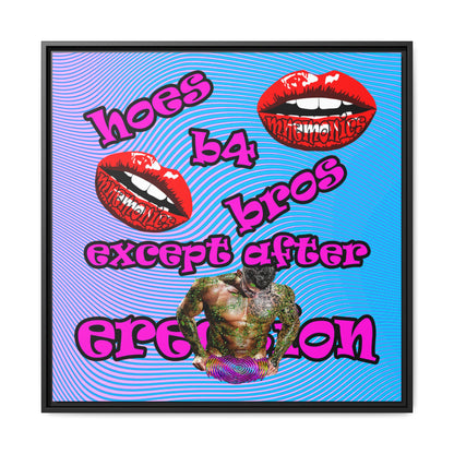 hoes b4 bros - framed canvas art (light blue-purple wave)