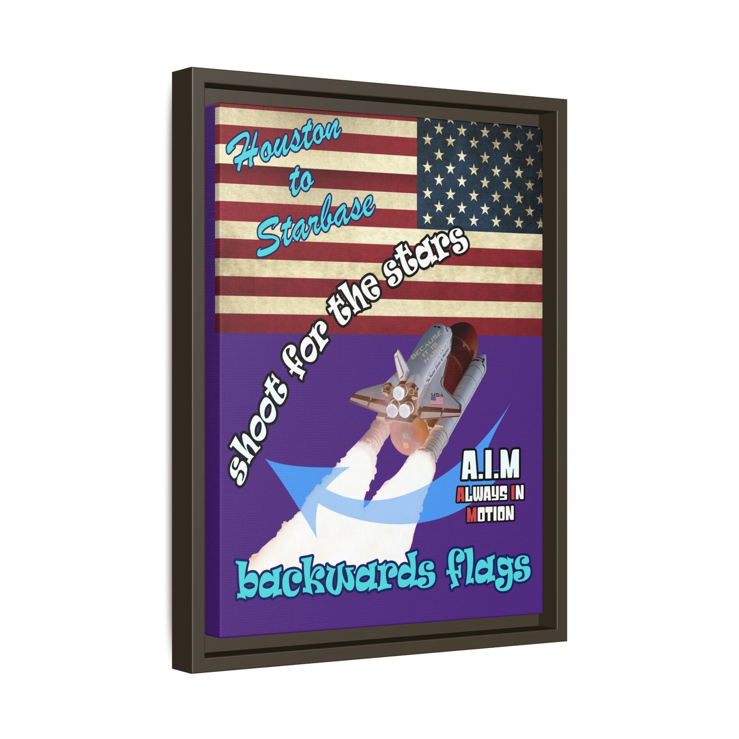 shoot for the stars - framed canvas art (purple)