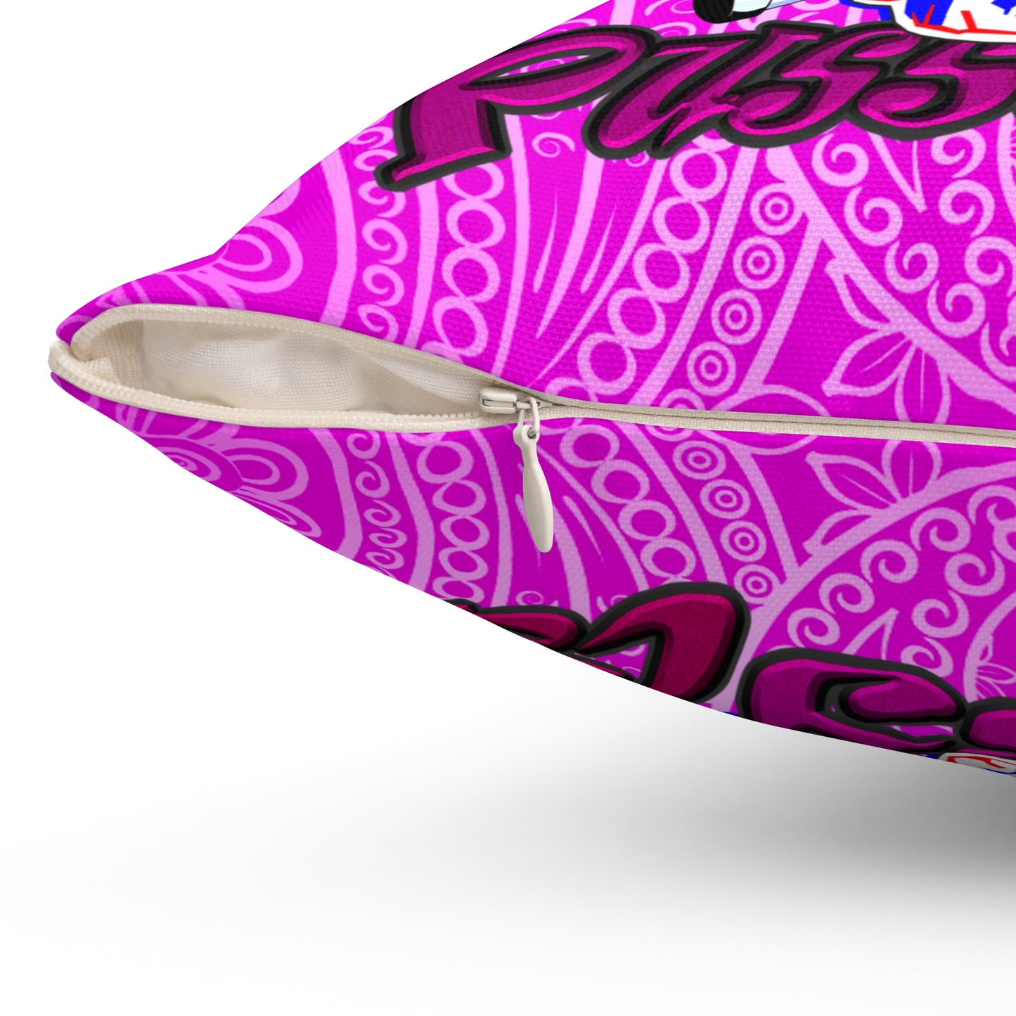 tag that - Spun Polyester Square Pillow - (pink swirl)