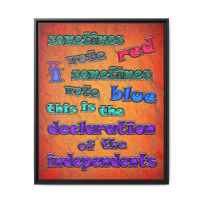 declaration of the independents - framed canvas art (burnt orange)
