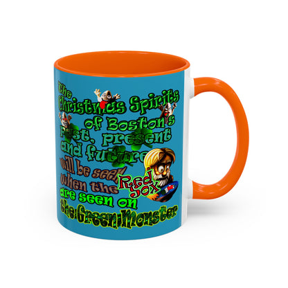 christmas spirits of boston - Accent Mug (turquoise)