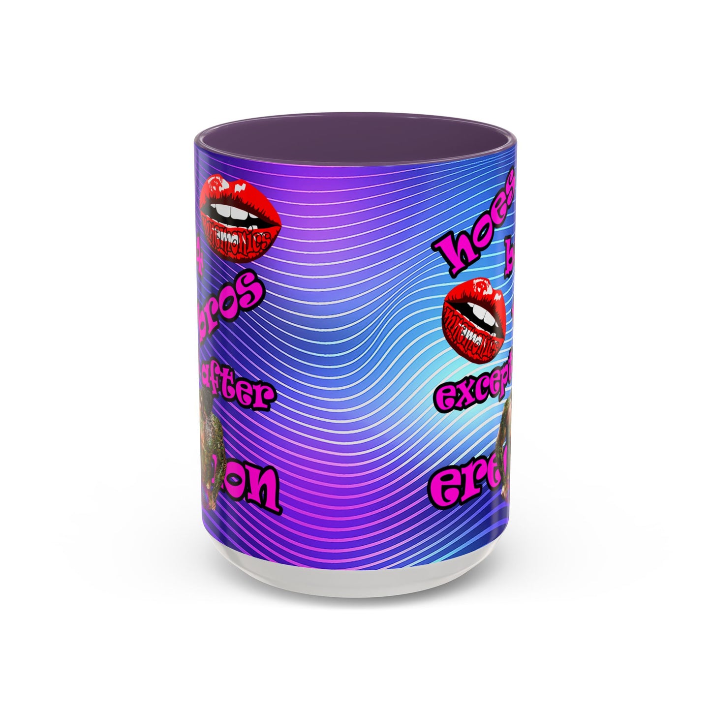 hoes b4 bros - Accent Mug (purple wave)