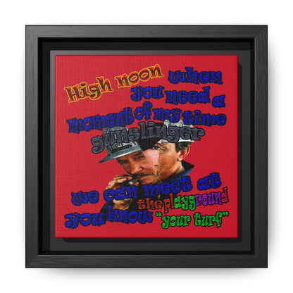 high noon - framed canvas art (dark red)