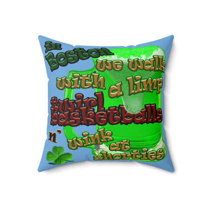 celtics logo - Faux Suede Square Pillow - (light blue)