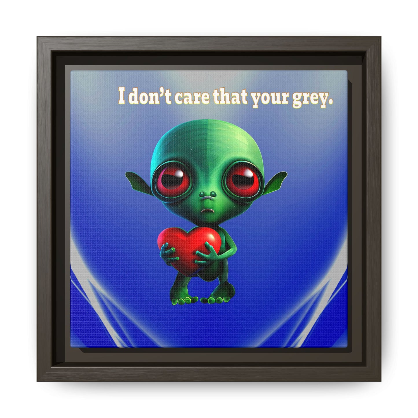I don't care that your grey - framed canvas art (blue-white wave)