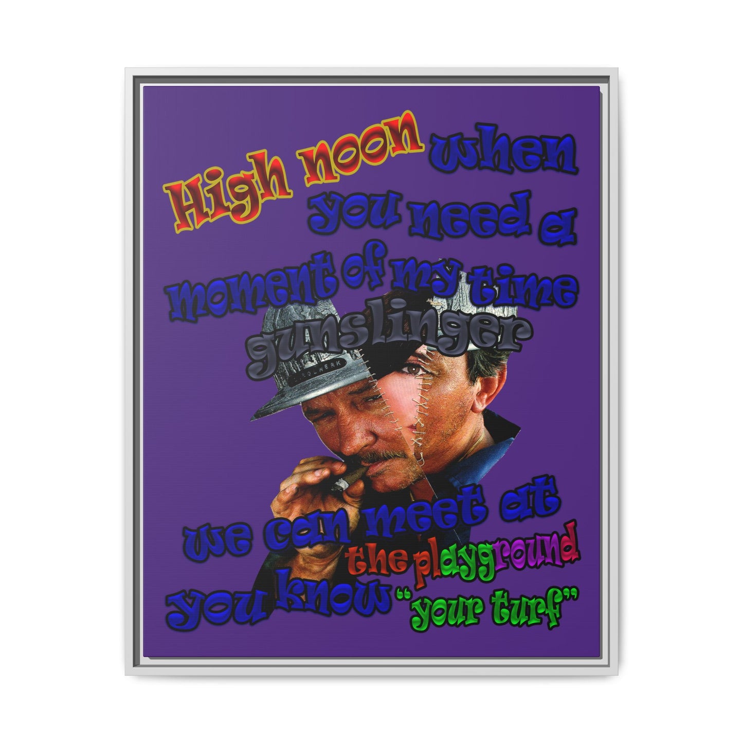 high noon - framed canvas art (purple)