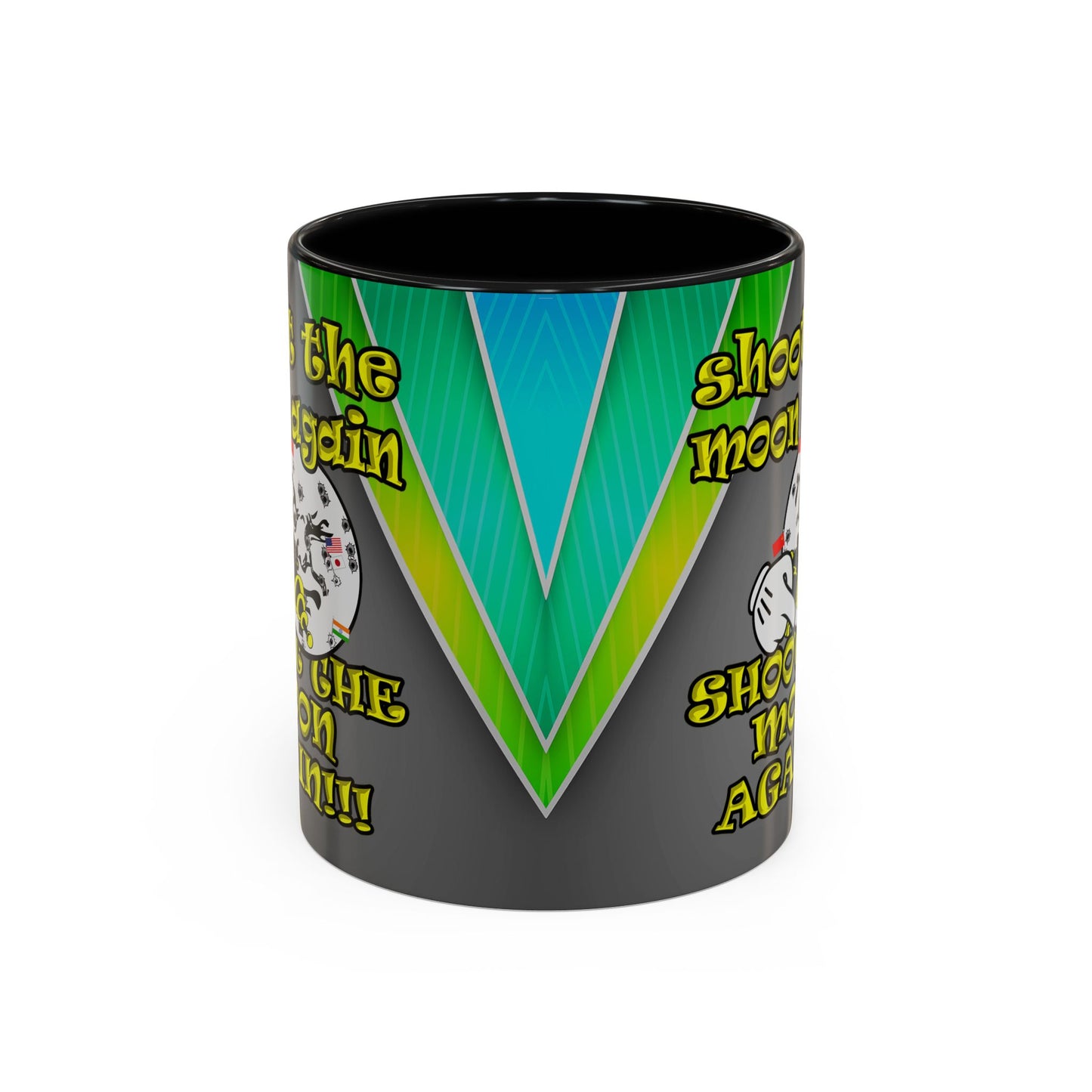 shoot the moon again - Accent Mug (rainbow split)