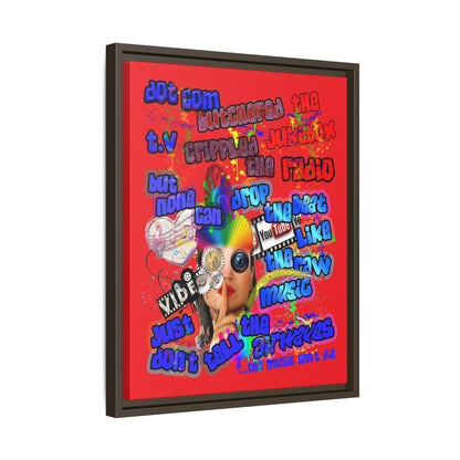 drop the beat - framed canvas art (red)