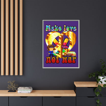 love peace - framed canvas art (purple)