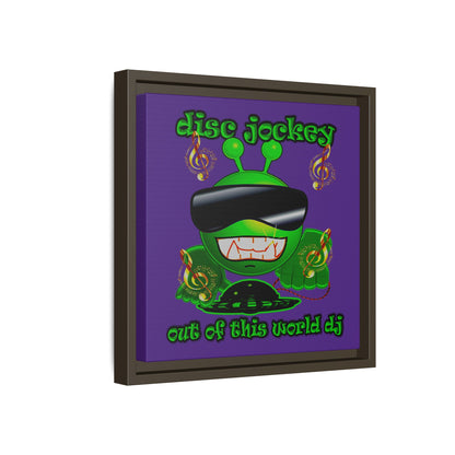 disc jockey - framed canvas art (purple)