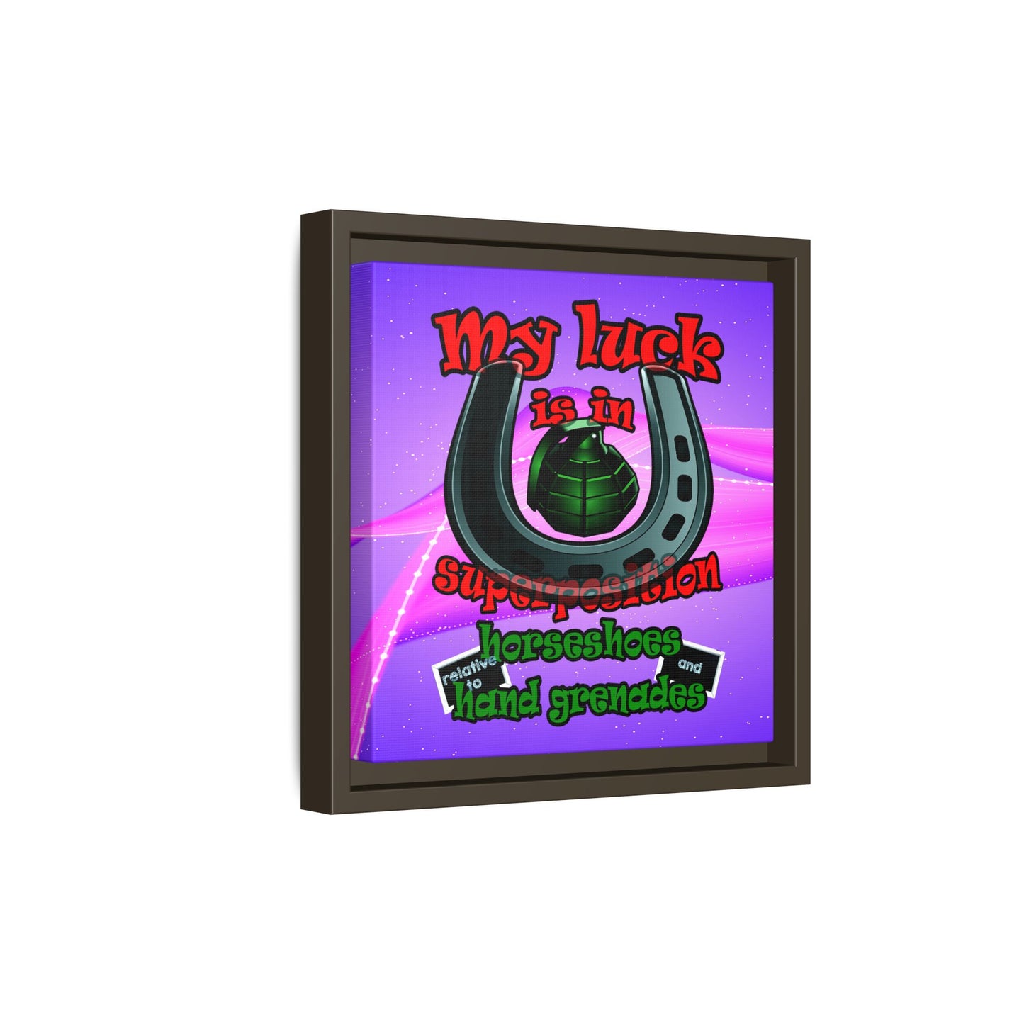 my luck - framed canvas art (purple-pink wave)