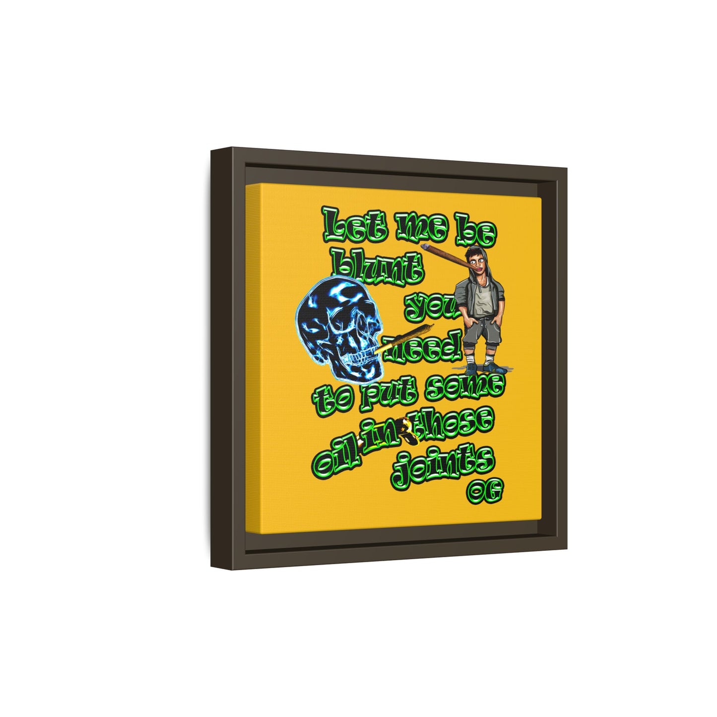 og - framed canvas art (yellow)