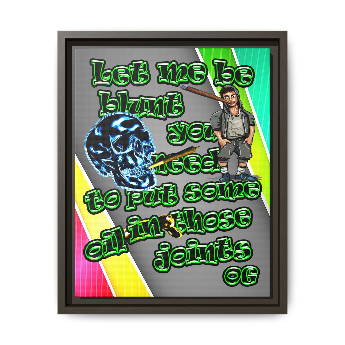 og - framed canvas art (rainbow split)