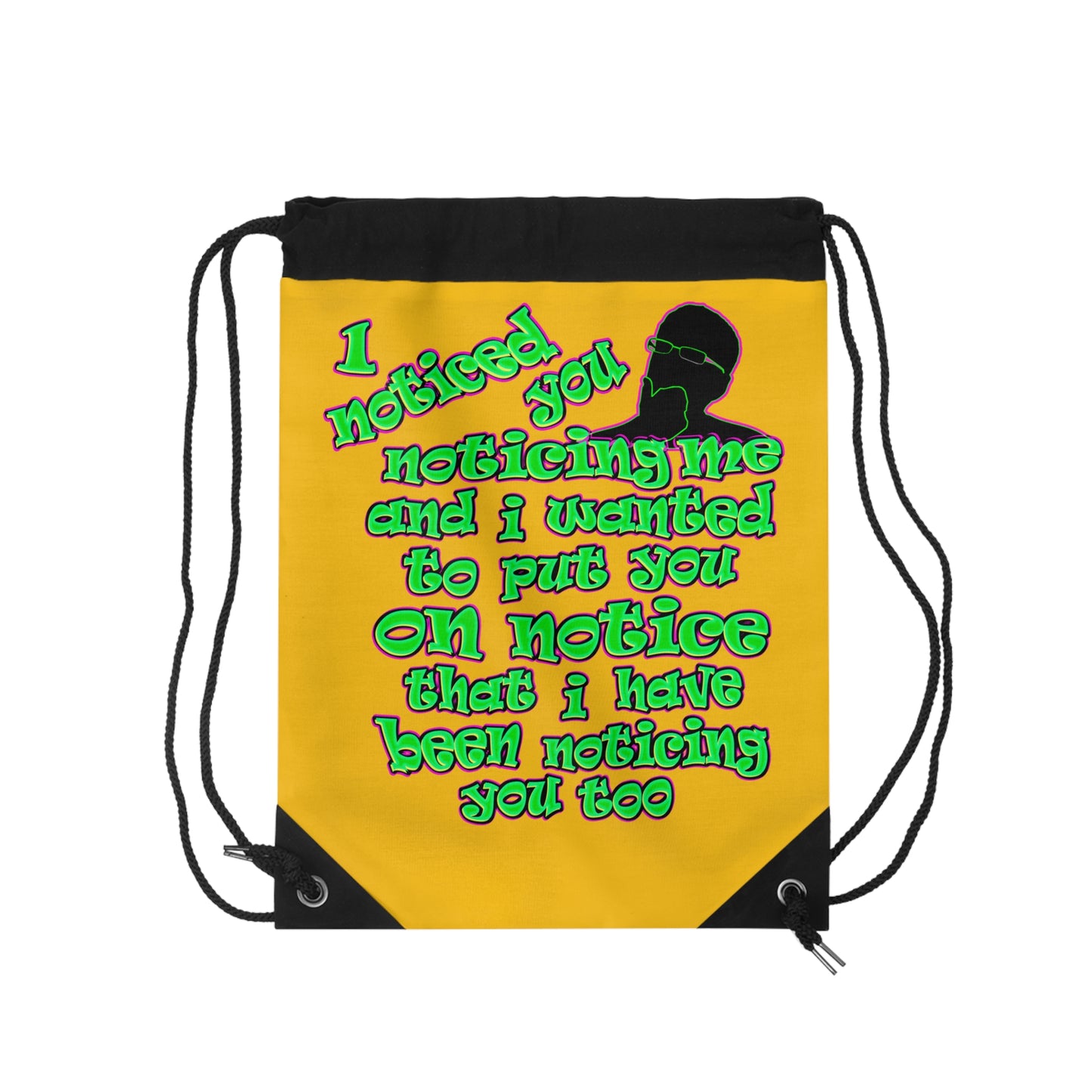 noticed you noticing - Drawstring Bag (yellow)