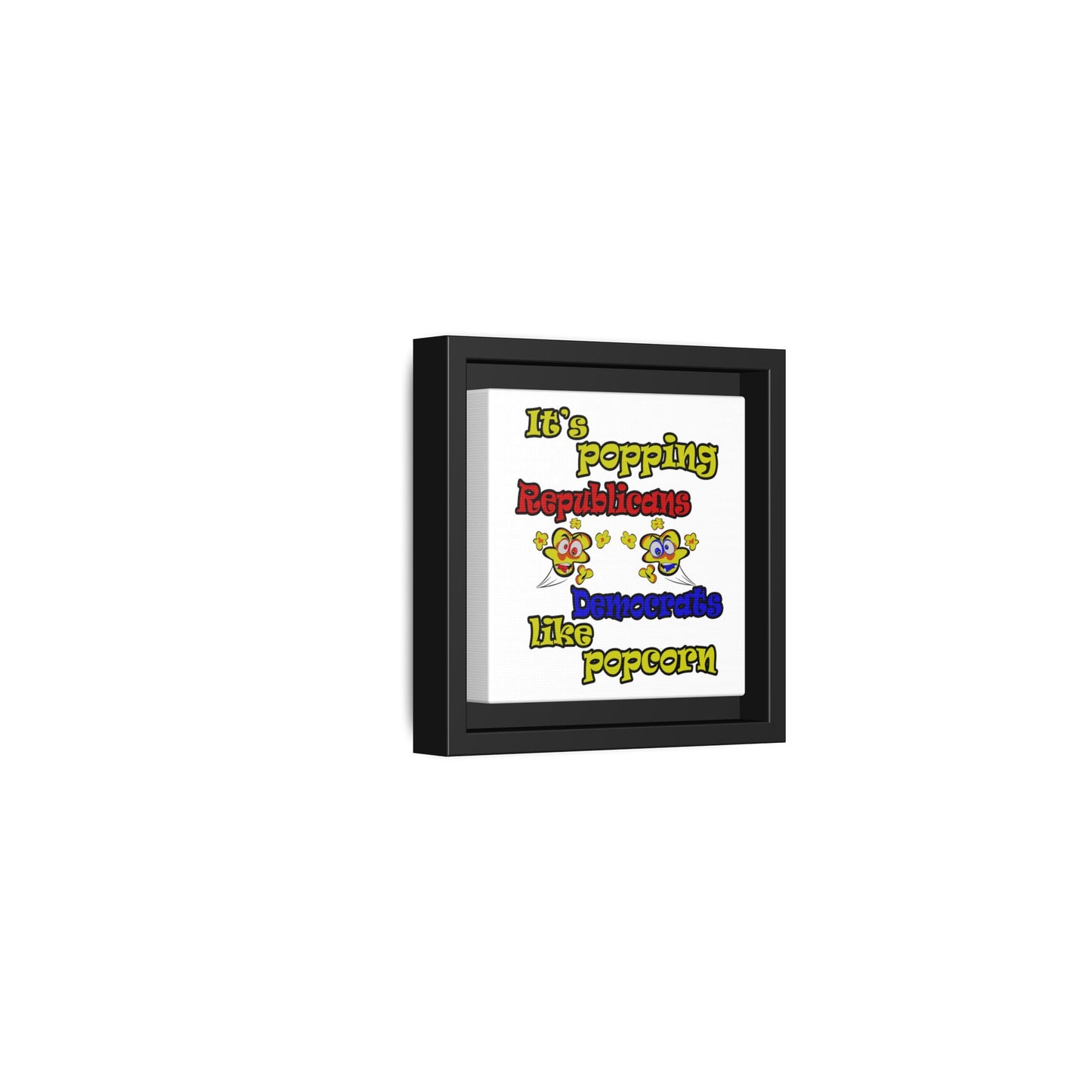 popping like popcorn - framed canvas art (white)