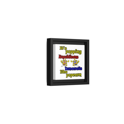 popping like popcorn - framed canvas art (white)