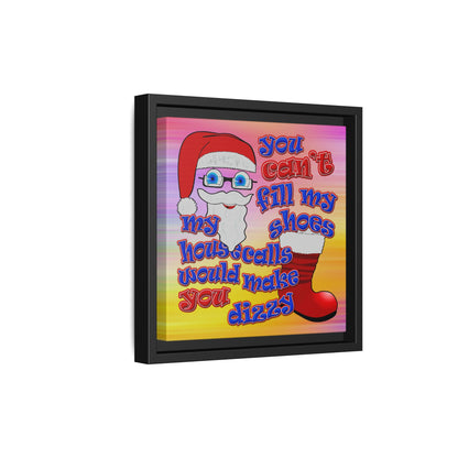 santa's shoes - framed canvas art (color blur)