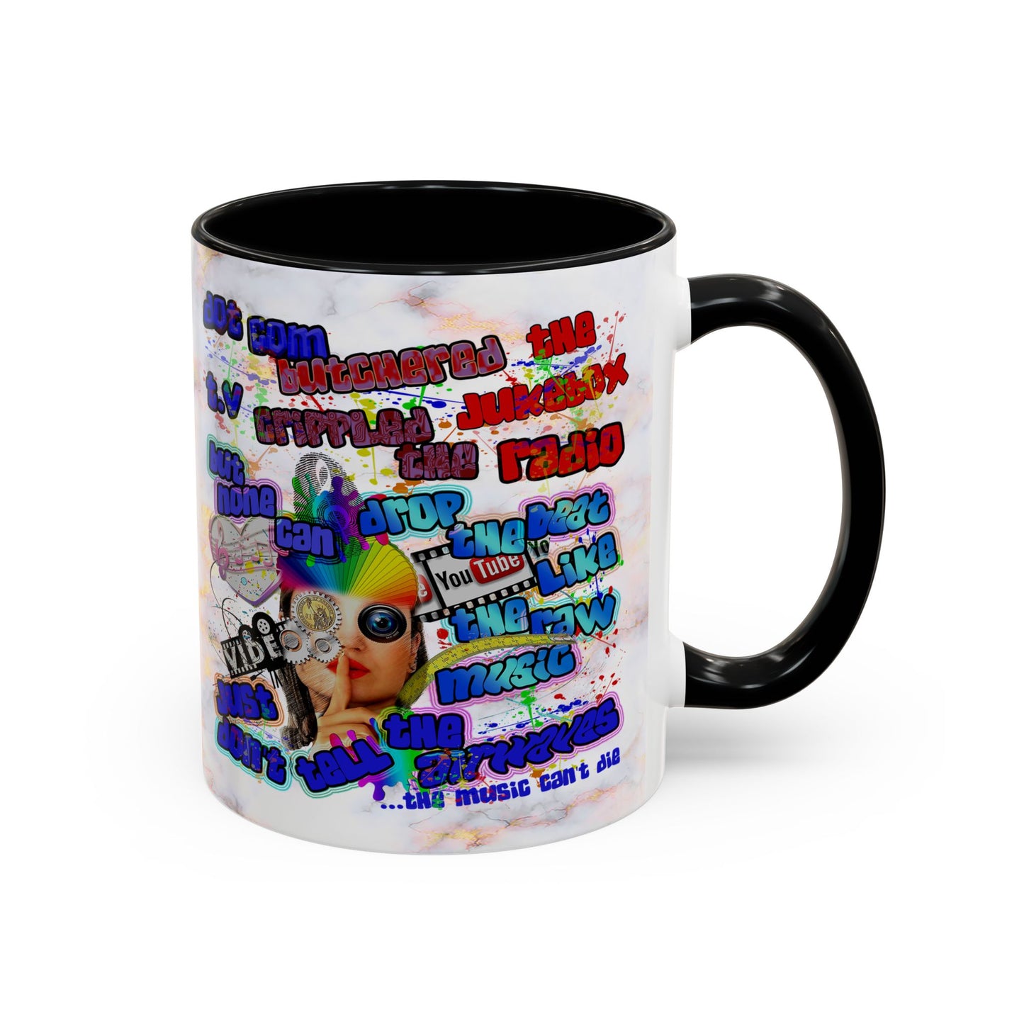 drop the beat - Accent Mug (white marble)