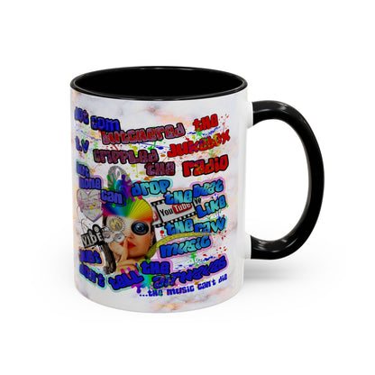 drop the beat - Accent Mug (white marble)
