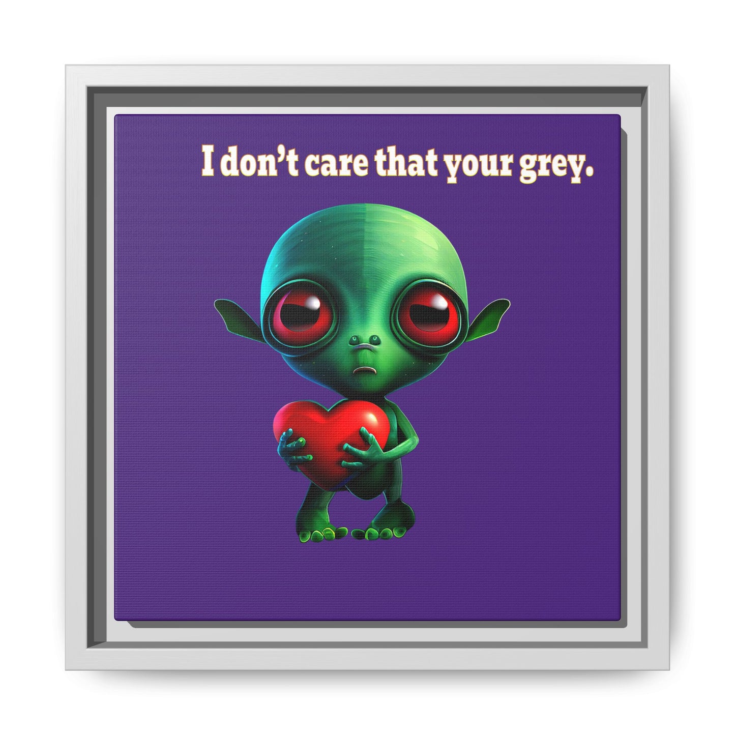 I don't care that your grey - framed canvas art (purple)