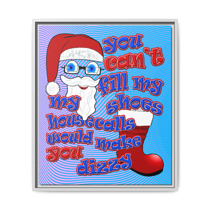santa's shoes - framed canvas art (light blue-purple wave)