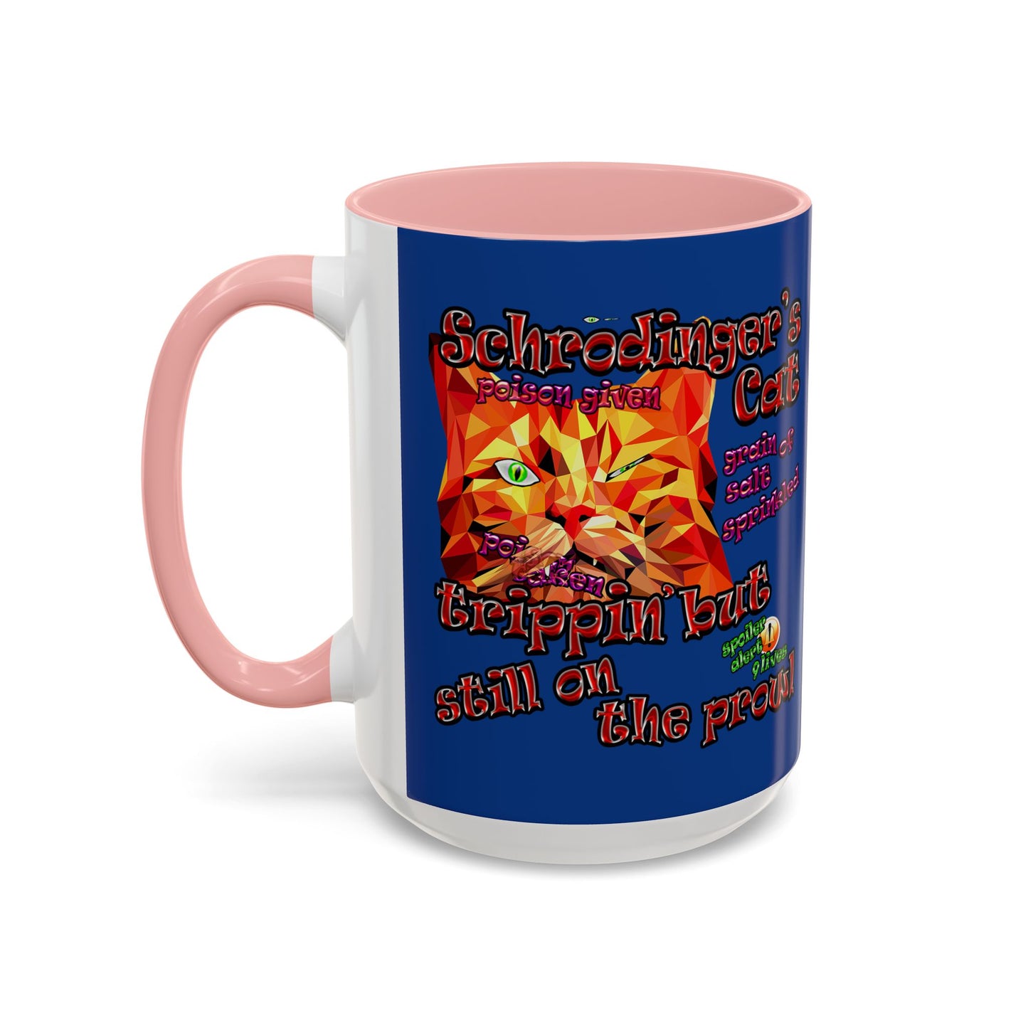 schrodinger's cat - Accent Mug (dark blue)