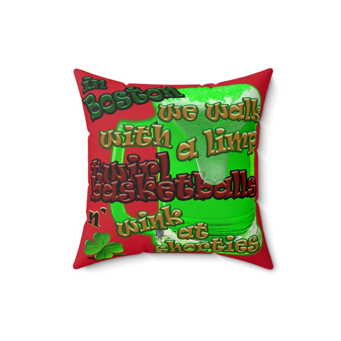 celtics logo - Faux Suede Square Pillow - (dark red)