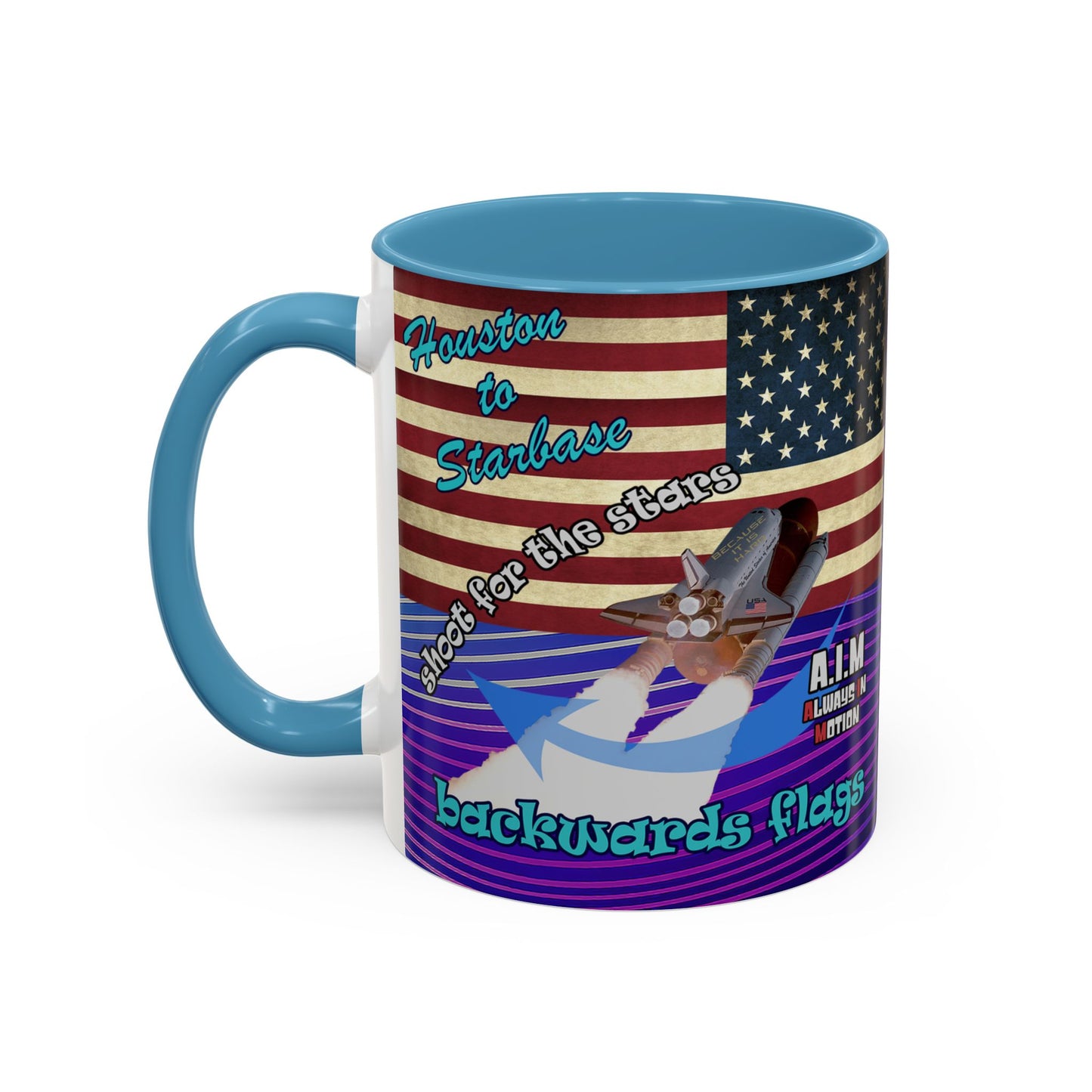 shoot for the stars - Accent Mug (purple wave)
