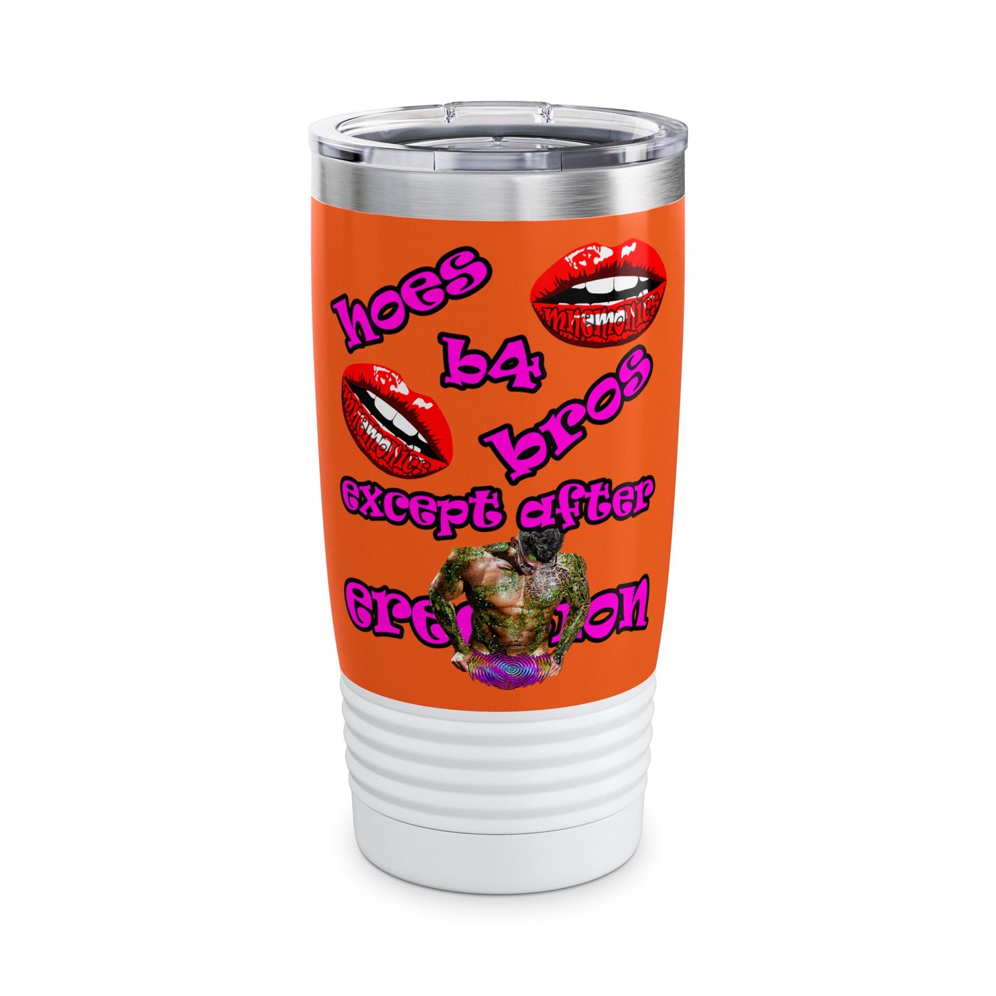 hoes b4 bros - Ringneck Tumbler, 20oz (orange)