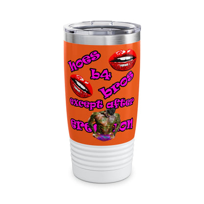 hoes b4 bros - Ringneck Tumbler, 20oz (orange)