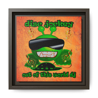 disc jockey - framed canvas art (burnt orange)