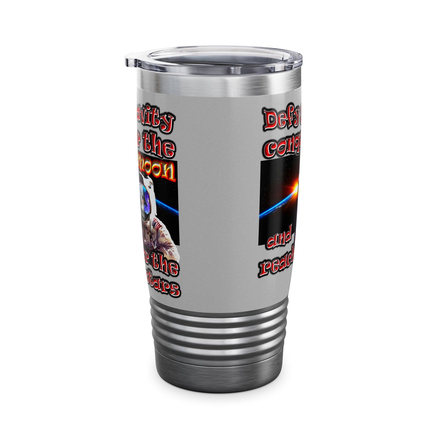 defy conquer reach - Ringneck Tumbler, 20oz (light grey)
