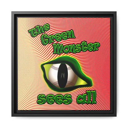 green monster - framed canvas art (yellow-orange wave)