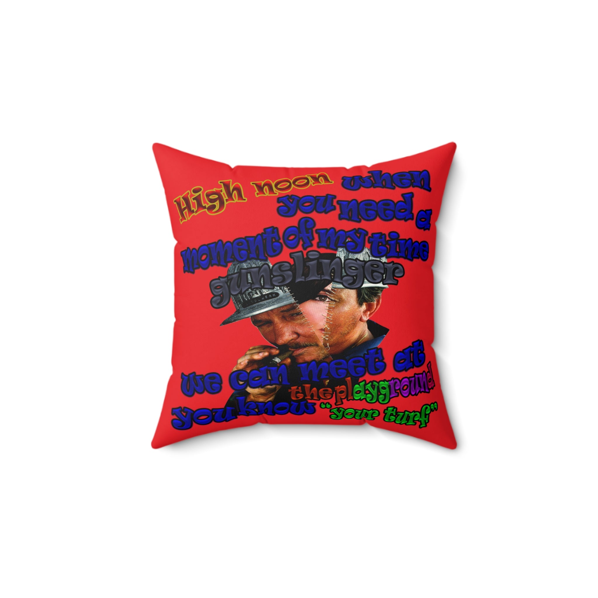 high noon - Spun Polyester Square Pillow - (red)